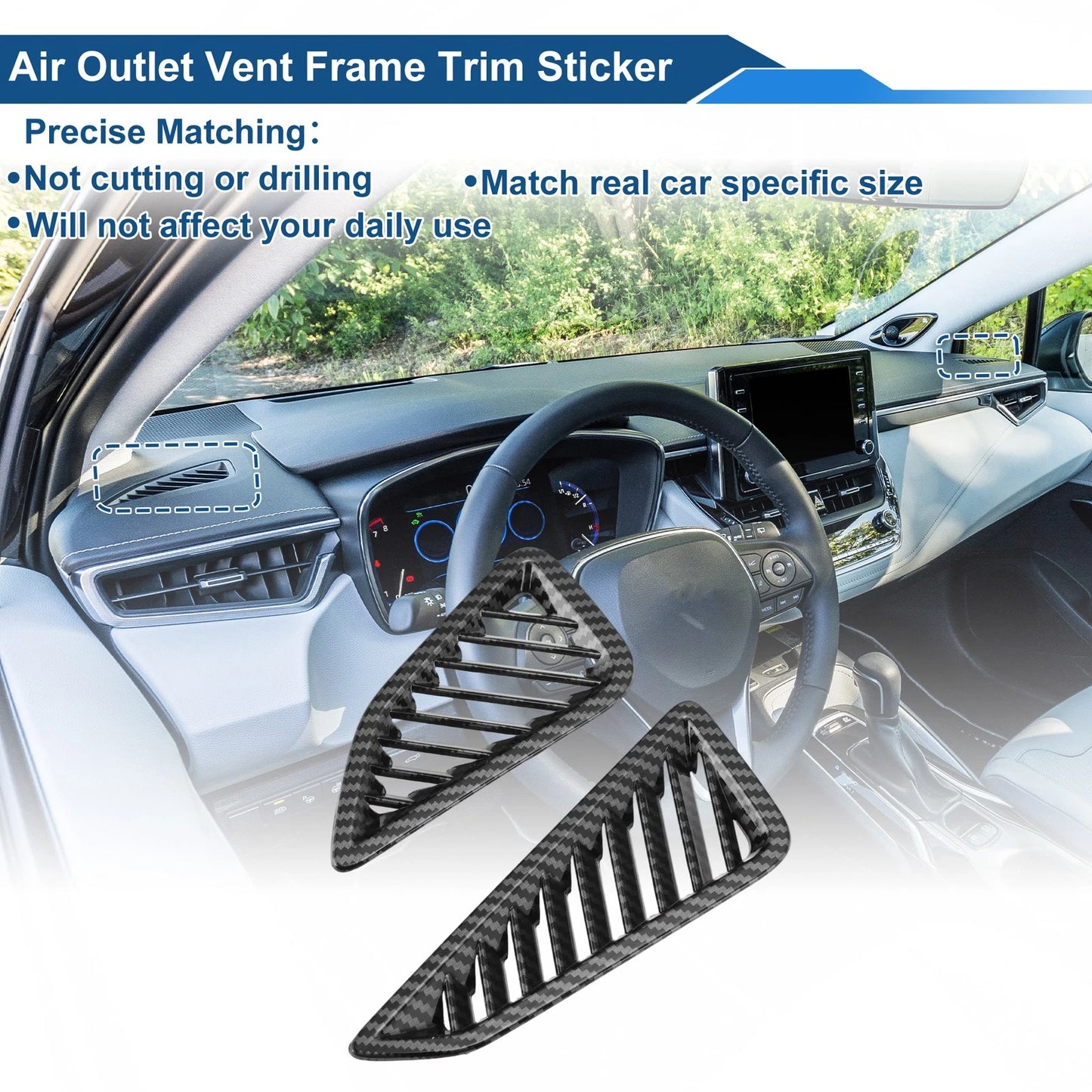 Air Condition Outlet / 2 x Vent Trim Cover Frame for Toyota Corolla