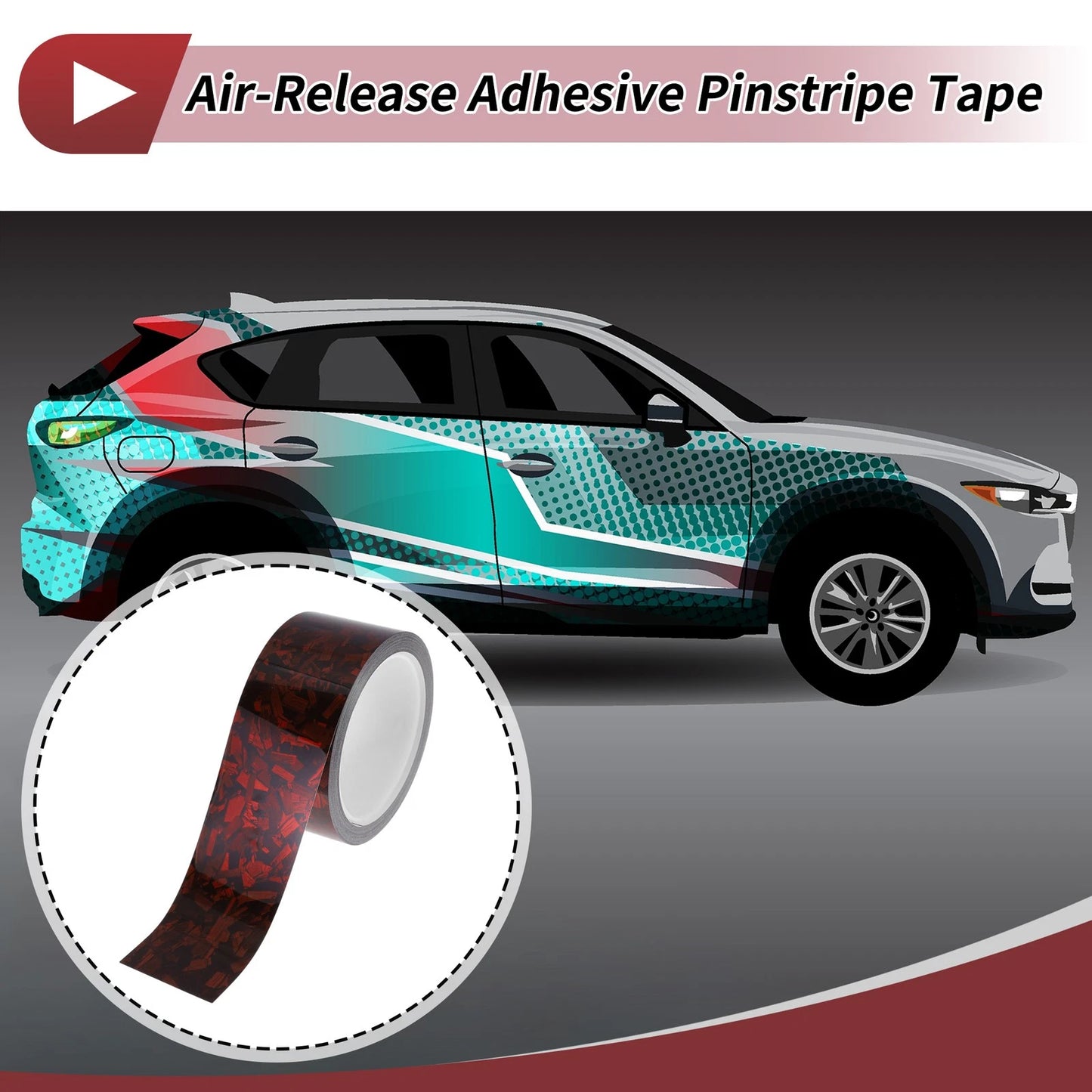 Pinstripe Tape 50mmx8.5m Red for Car, Motorcycle & Boat