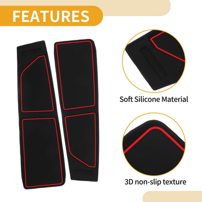 Dashboard Cover for Ford Bronco Accessories 2021-2024 Black Red 1 Set