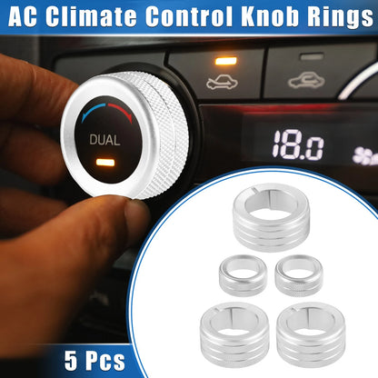 5 Pcs AC Climate Control Knob Rings for Toyota 4Runner (2010–2022)