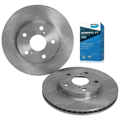 2 x Front Disc Rotors & GCT Brake Pads for Corolla ZRE152/153/182 (2007–2018)