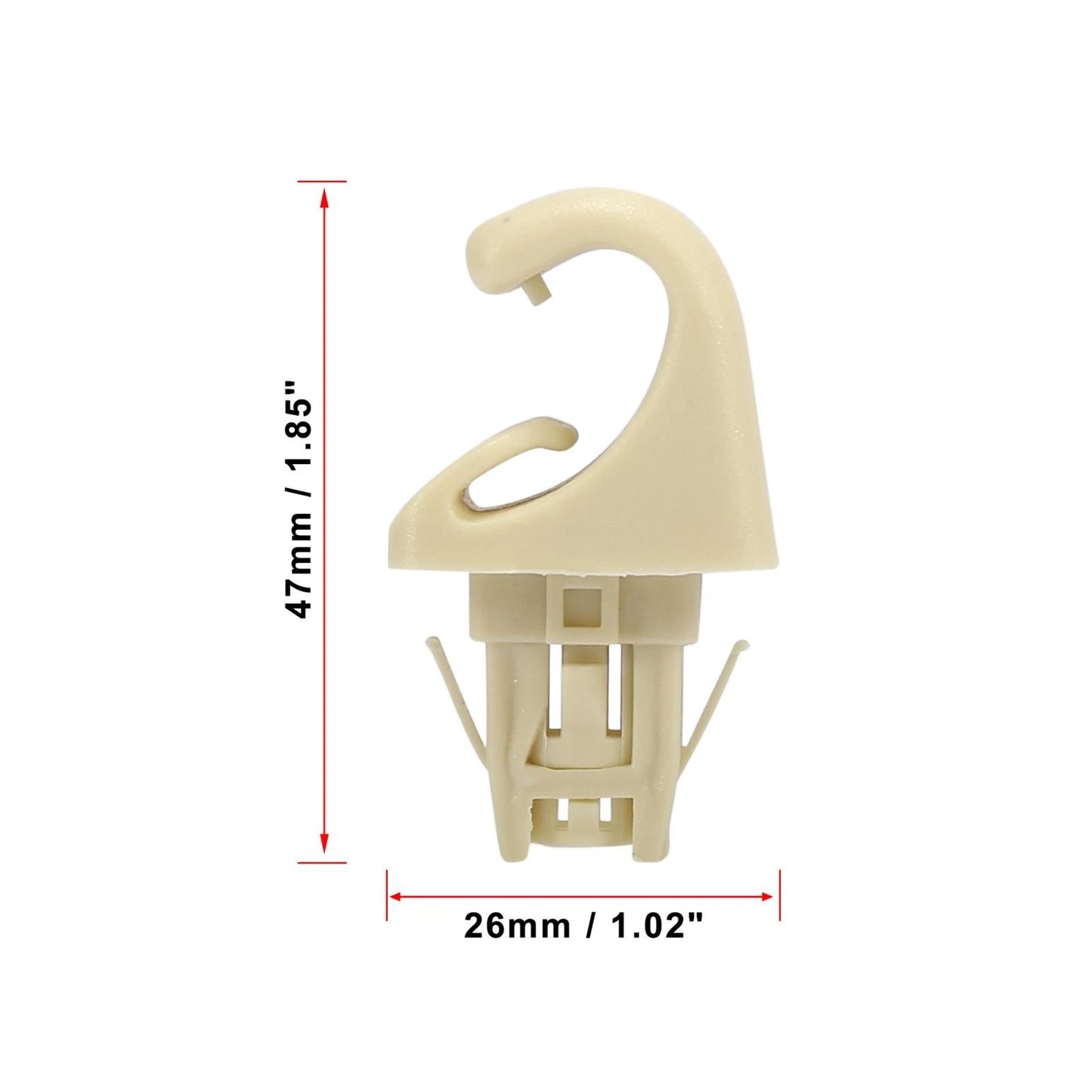 2 x Beige Car Sun Visor Hook Clip Retainer for Toyota Highlander