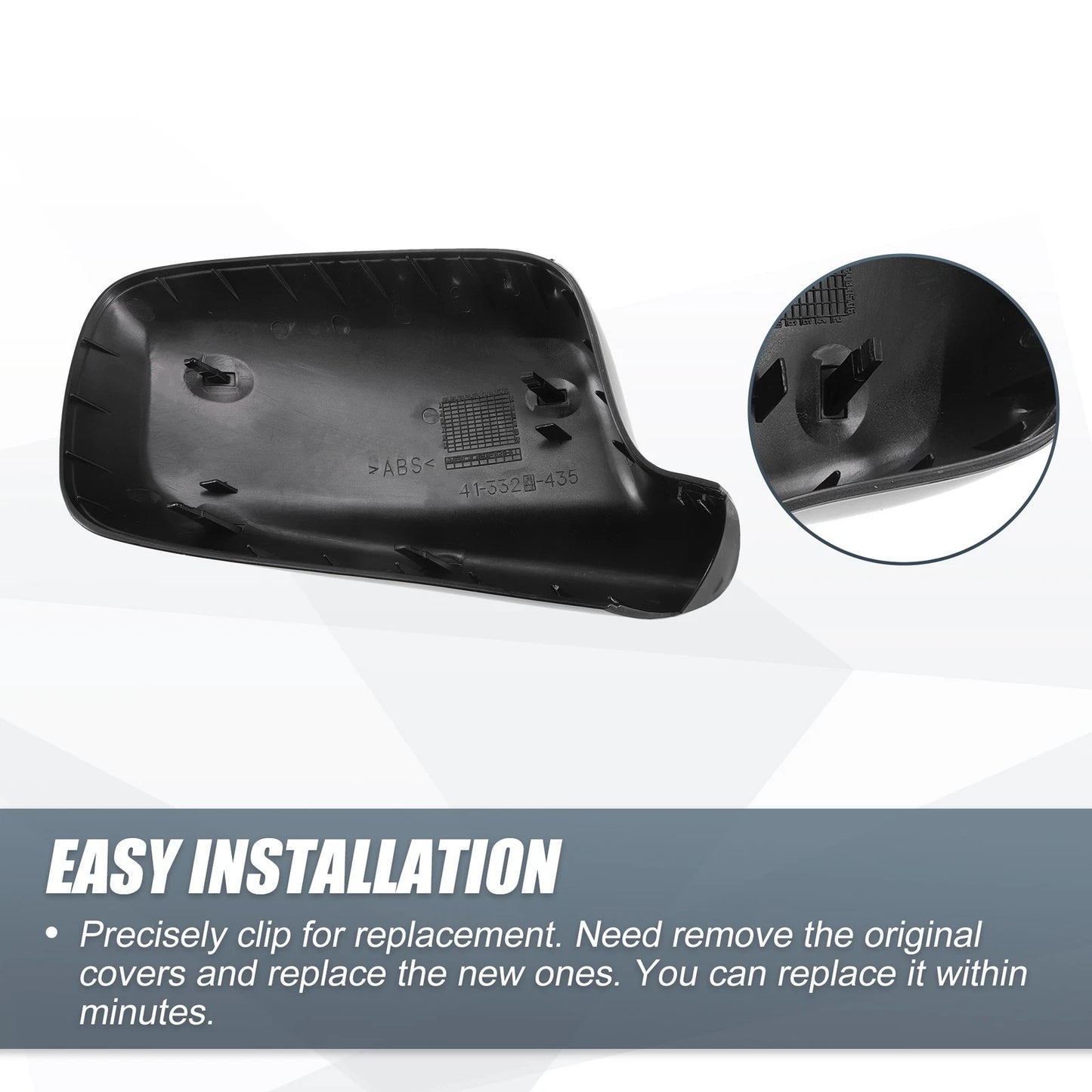 Left Side Mirror Cover Cap Gloss Black for BMW 3 Series E46 & 7 Series E65-E66