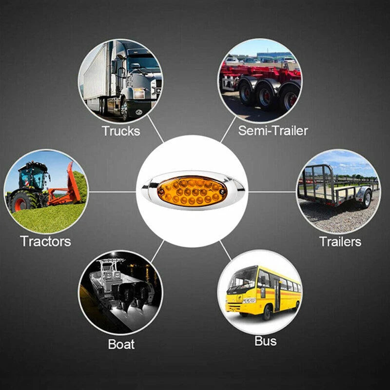 Amber LED Turn Signal Light for Truck Trailer RV Car Lorry