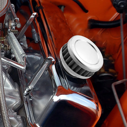 Universal / 40-42mm / Air Filter Cleaner Round Tapered Silver Tone for Motorcycle