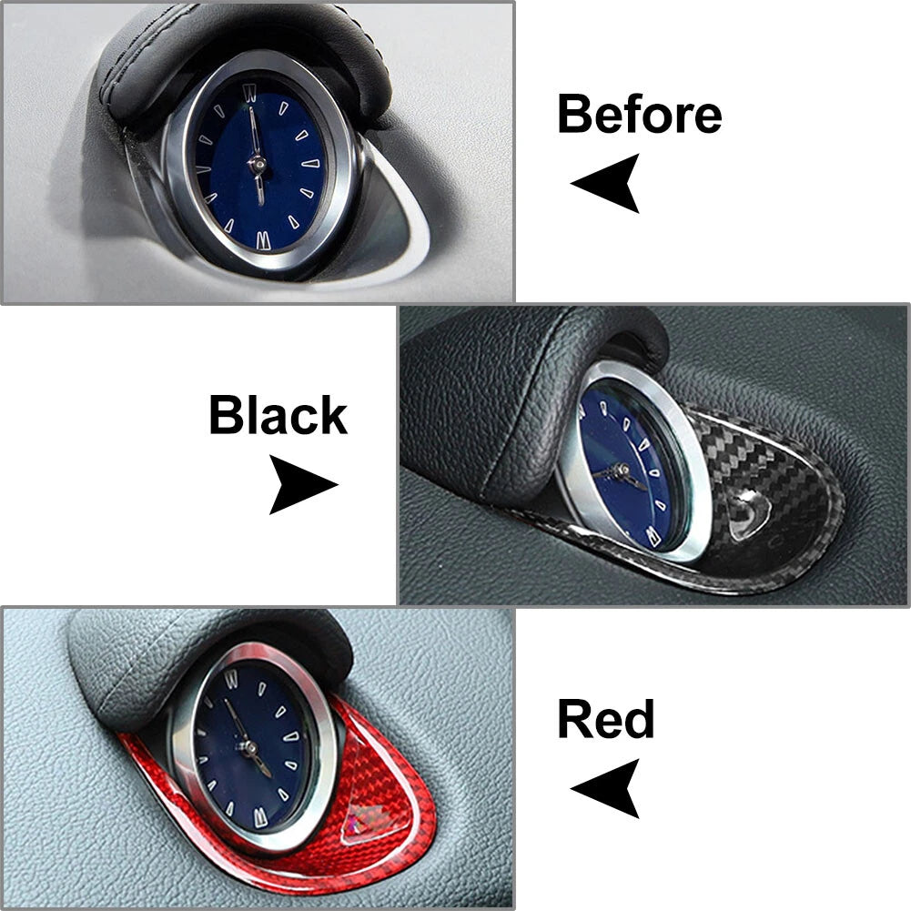 Carbon Fiber Dashboard Clock Cover Trim for Maserati Ghibli Quattroporte