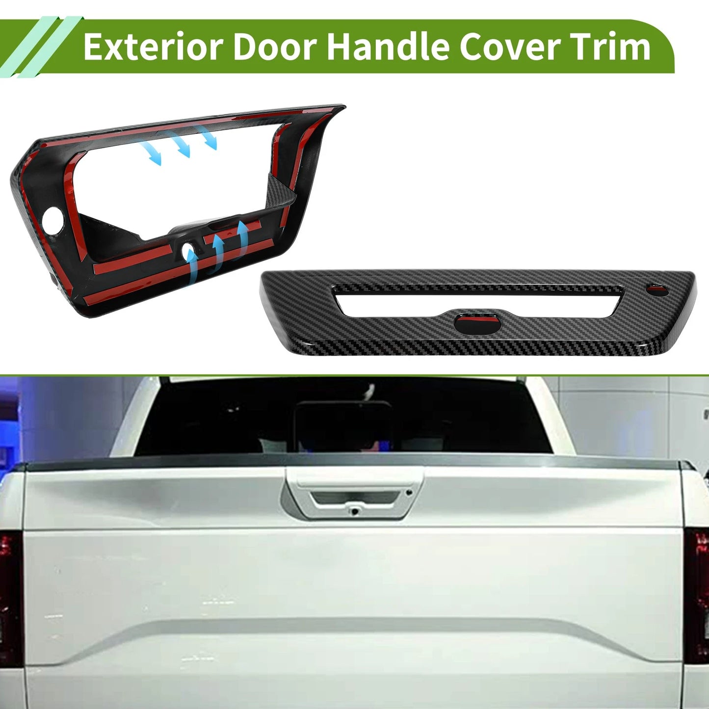 Exterior Trim Tailgate for Ford F150 Black ABS 2 x Covers (2015-2020)