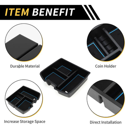 Center Console Organizer Tray for Chevy Silverado 1500 (2007-2013) Black Blue