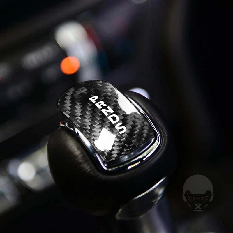 Real Carbon Fiber Gear Shift Level Knob Head Cover Trim Fits Mustang 2015-2018