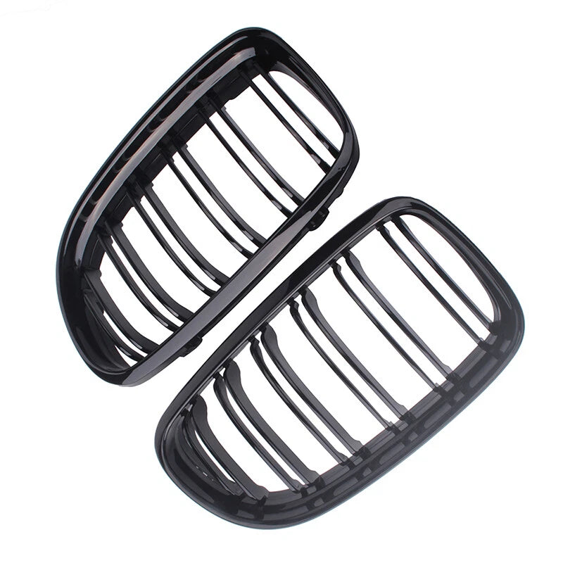 Gloss Black Front Kidney Grilles for BMW 3 Series E90 E91 (2008-2011)