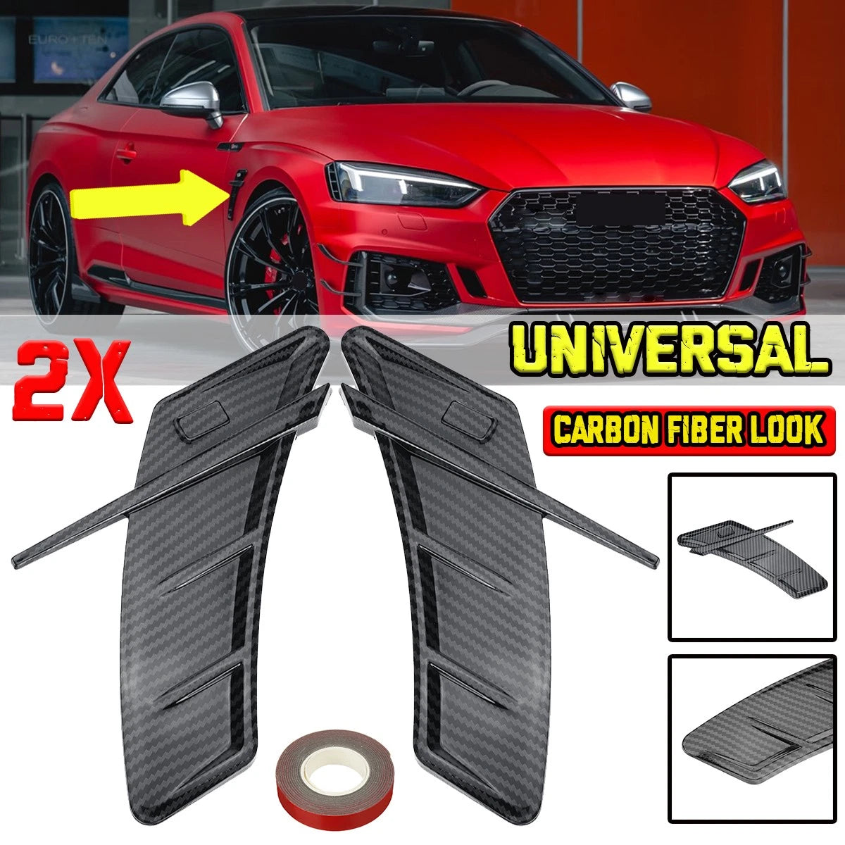 Carbon Air Wing Vent Trim Cover for Audi RS3 RS4 RS5 RS6 RS7 (2011–2020)