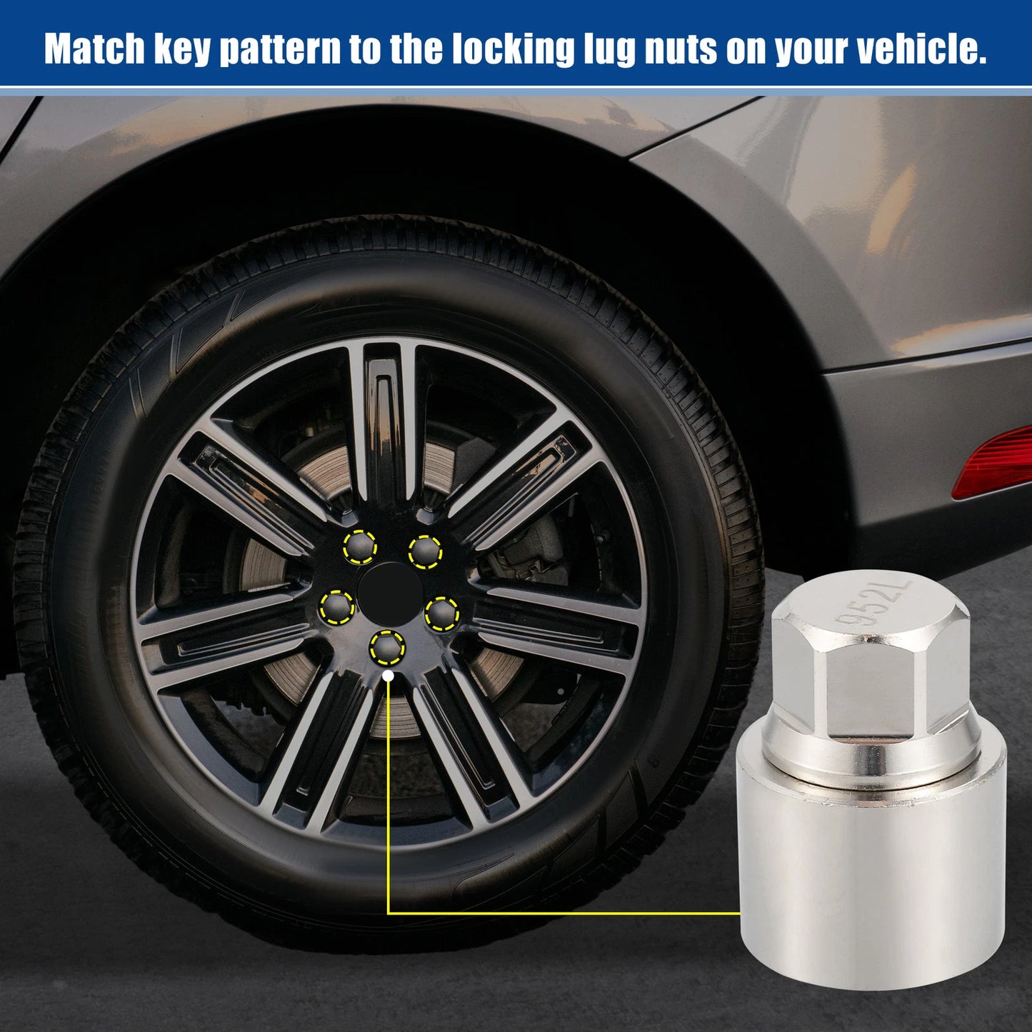 Wheel Lock Lug Nut Anti Theft Key for Volvo (2001-2023)