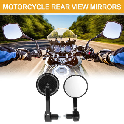 Rear View Mirrors / Handlebar / Carbon Fiber Pattern Black for M8 Motorcycle