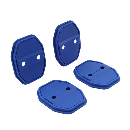 4 x Blue Car Door Lock Protective Covers for BMW F40 F45 G20, Benz C-Class, Maserati