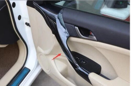 4 x Carbon Fiber Interior Door Armrest Cover Trim for Acura TSX (2009-2014)