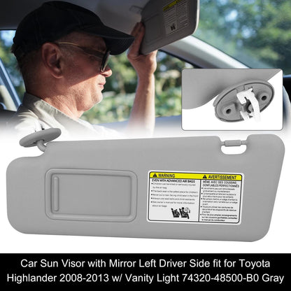 Left Sun Visor w/ Light for Toyota Highlander (2008-2013)