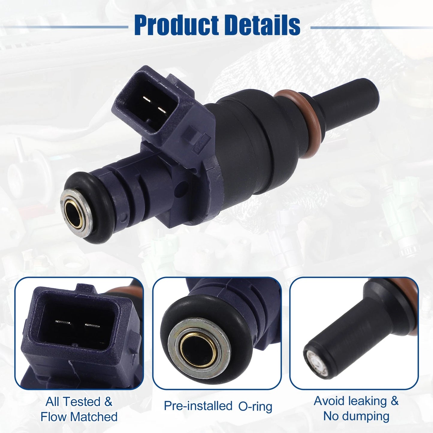 6 Pcs Fuel Injector Nozzles for BMW 330i 330Xi 530i (2001-2005) 3.0L