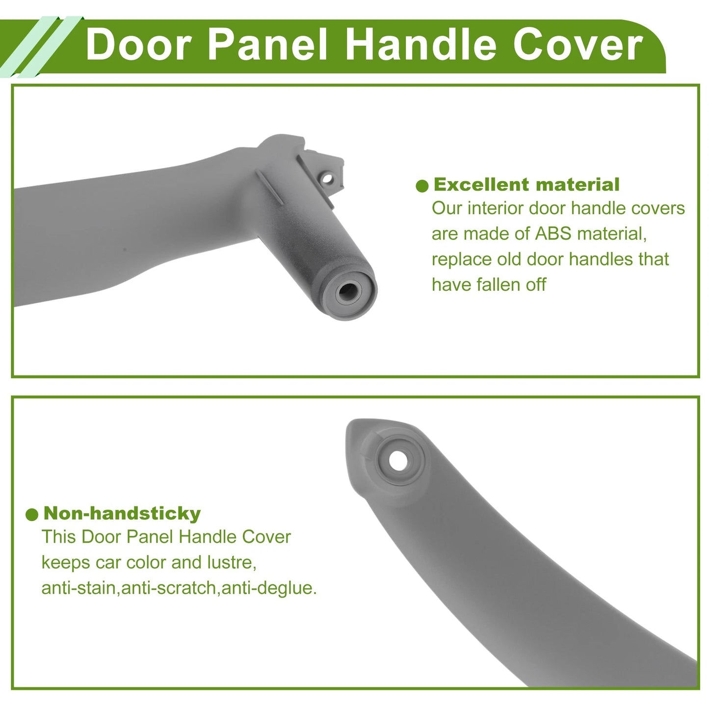 Door Panel Handle Pull Trim Cover for BMW X5 E70 2008-2013 (2 x Gray)