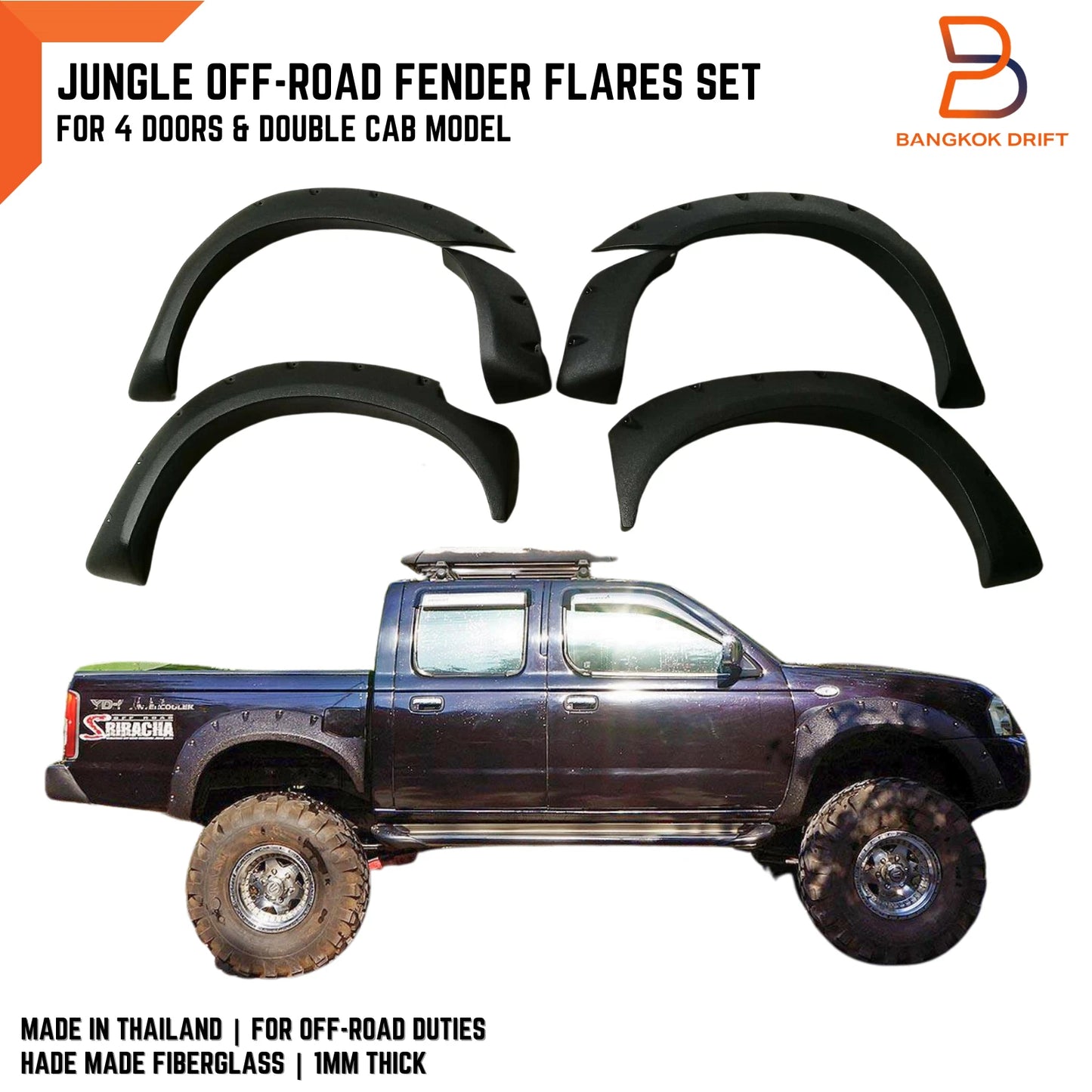 Off Road Jungle Fender Flare Wheel Arch for Nissan Navara D22 (1997-2005)