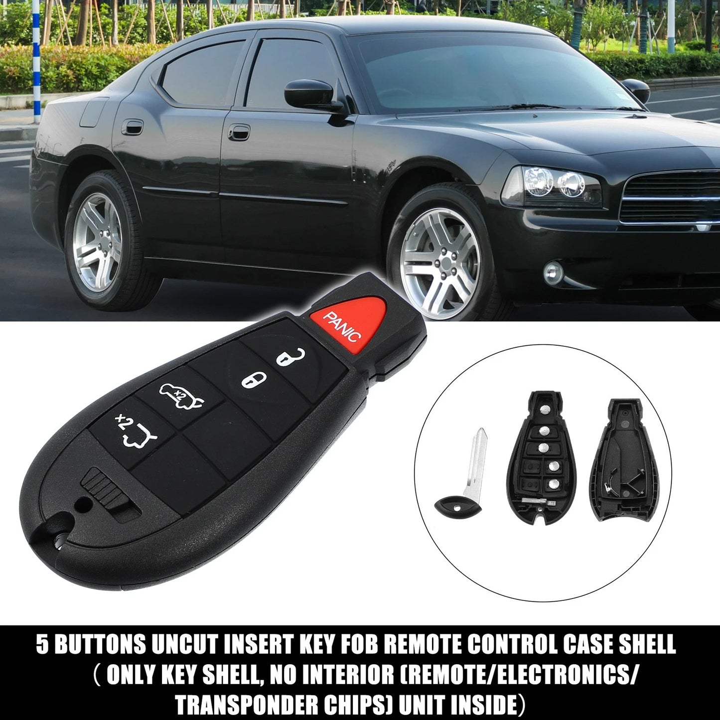Keyless Entry Remote Key Shell Cover for Jeep Grand (No Chip)