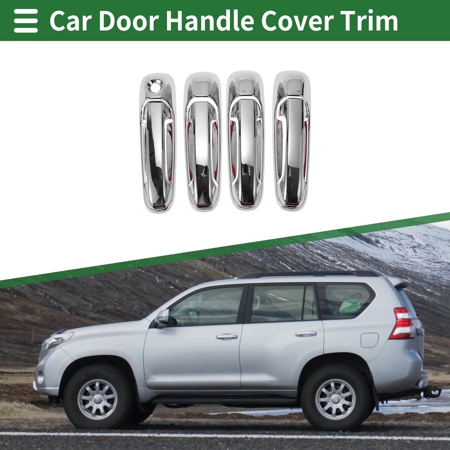 Door Handle Cover Trim for Dodge RAM 1500 (2002-2008) Silver Tone