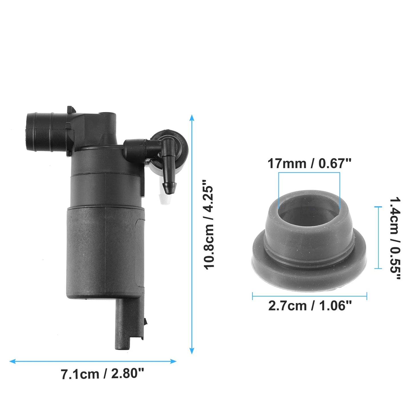 Windshield Washer Pump for Citroen C3, Peugeot 307 (2002-2010)