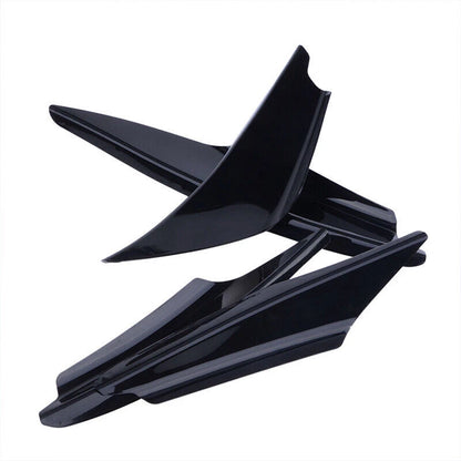 4 x Car SUV Bumper Canard Splitter Diffuser Valence Spoiler Lip Gloss Black