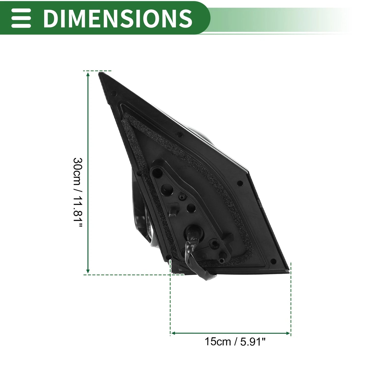 Left Side Door Mirror for Toyota RAV4 (2009-2012) Manual Folding Gloss Black