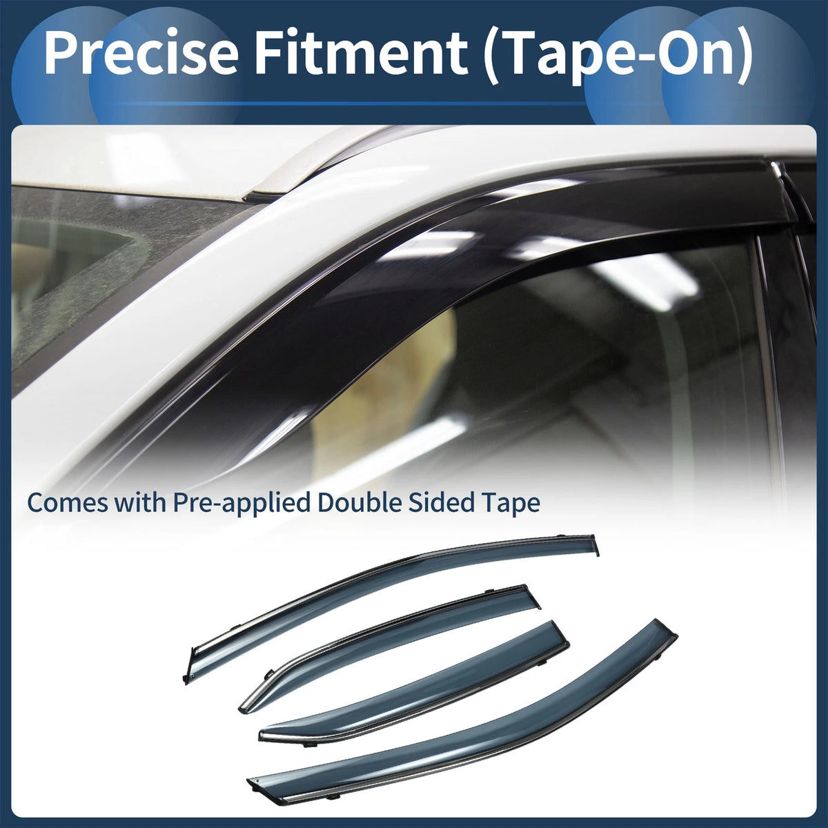 Window Deflectors 1 Set for Toyota Camry (2018-2024) Black Side Vent Visors