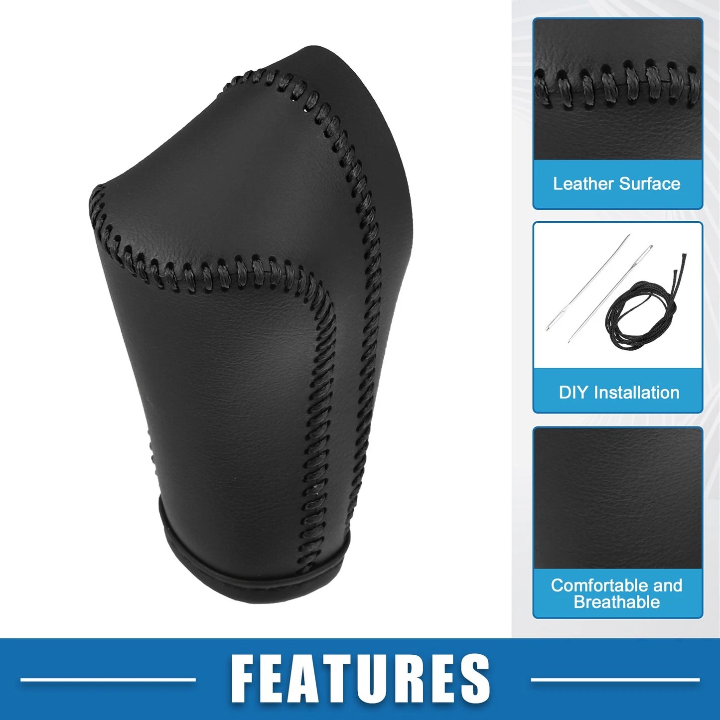Gear Shift Lever Cover for Honda CRV 2007-2011 - Auto Interior, Black Stitches
