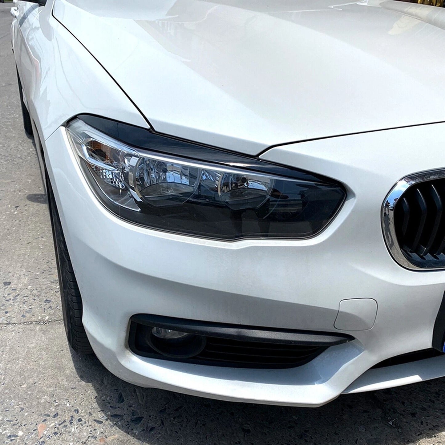 2 x Headlight Eyelid Trim Covers Gloss Black for BMW F20 F21 (2015-2019)