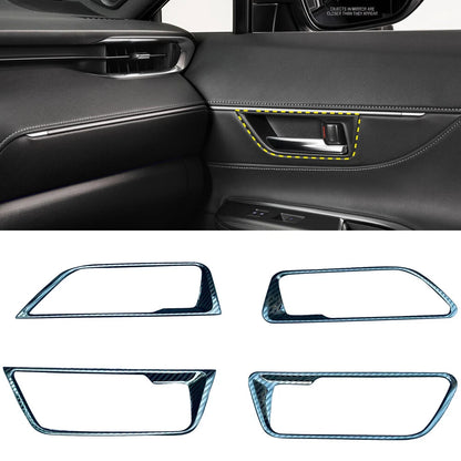 Steel Interior Door Handle Cover Trim Carbon for Toyota Harrier Venza (2020-2024)