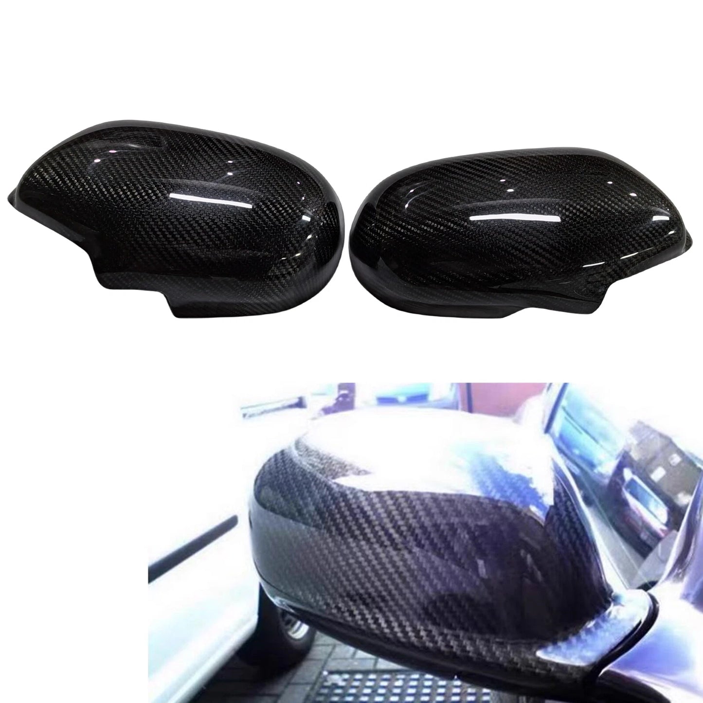 Carbon Fiber Rear Side Mirror Covers for Nissan R33 Skyline GTR (1995-1998)