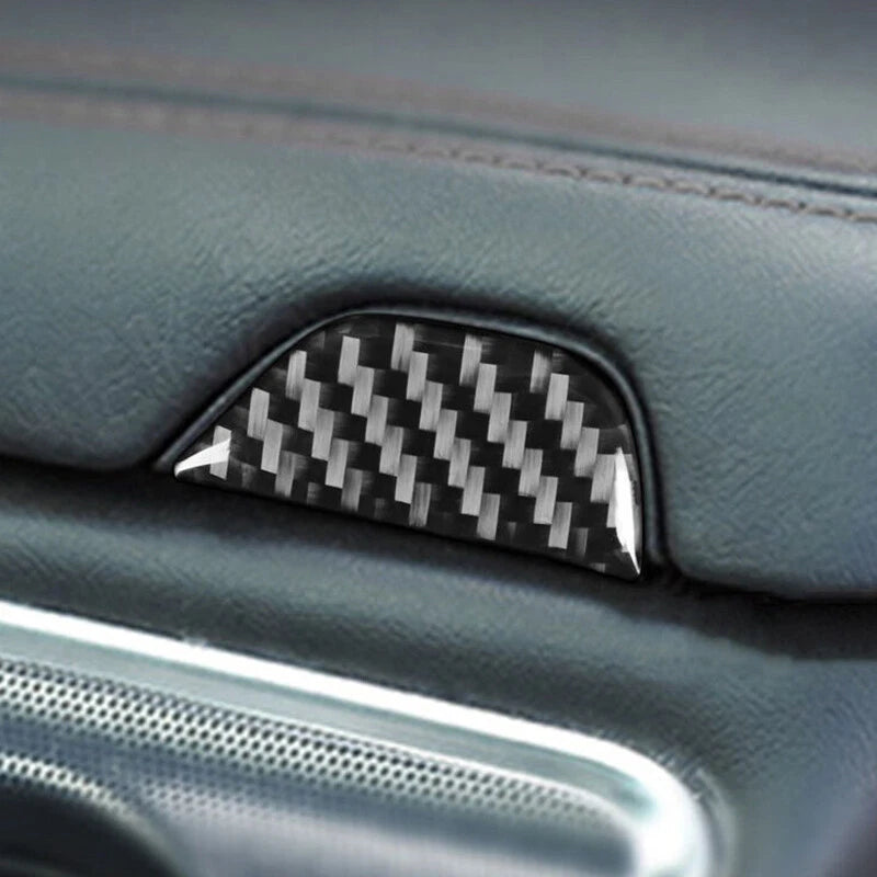 Carbon Fiber Center Armrest Box Button Trim Cover for Dodge Challenger (2015+)