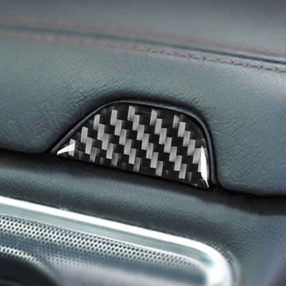 Carbon Fiber Center Armrest Box Button Trim Cover for Dodge Challenger (2015+)