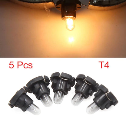 5 x Mini T4 Amber LED Dashboard Bulbs for Auto Speedometer (Various Years)