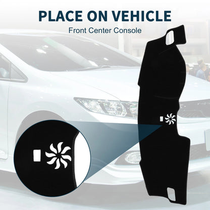 Dashboard Cover Mat for Honda Civic FL5 (2022-2024) Sun Protector Black