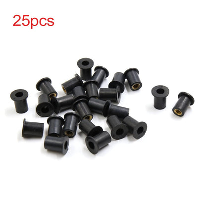 Well Nuts / 25pcs Black Rubber M5 Windscreen Fastener for Motorcycles