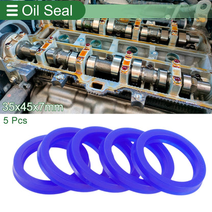 Oil Seal 5 x 35x45x7mm Seal Ring Rotary Shaft Seal TPU High Pressure Blue