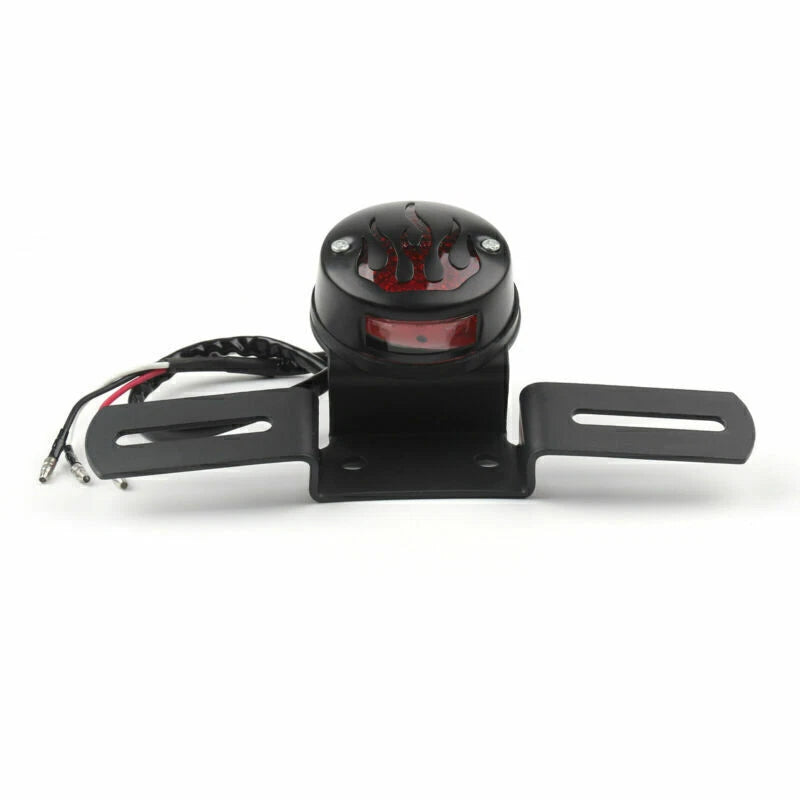 Black License Plate with Tail Light for Chopper Cafe Racer Bobber