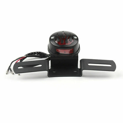 Black License Plate with Tail Light for Chopper Cafe Racer Bobber