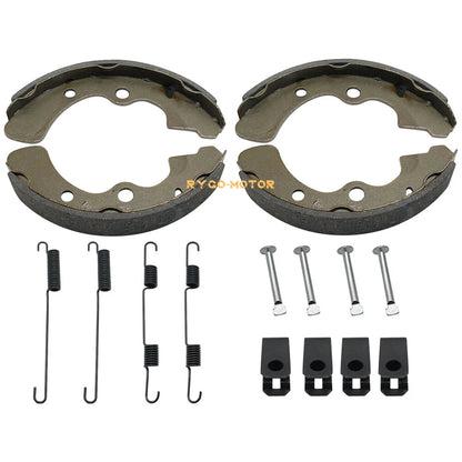 2 x Front Brake Shoes w/Springs Pins for Kawasaki Mule 2510-2520 (1993–2000)