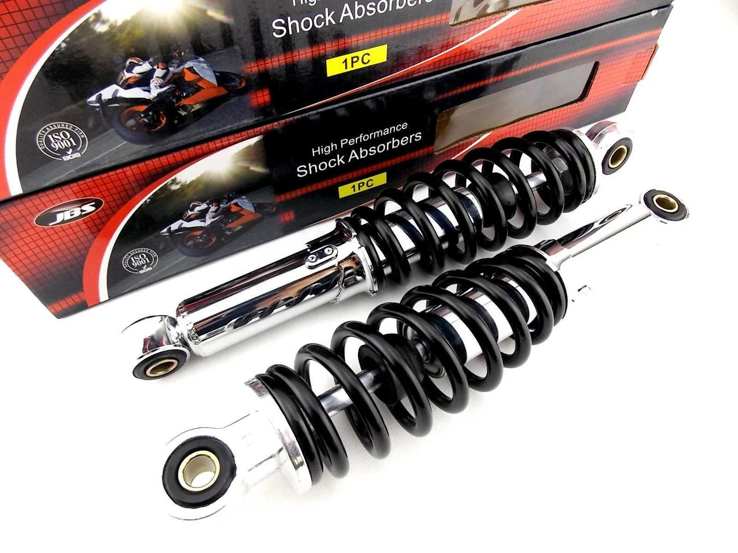 280mm JBS Black/Chrome Lowering Shock Absorbers for Yamaha XV250 V-Star (08-16)