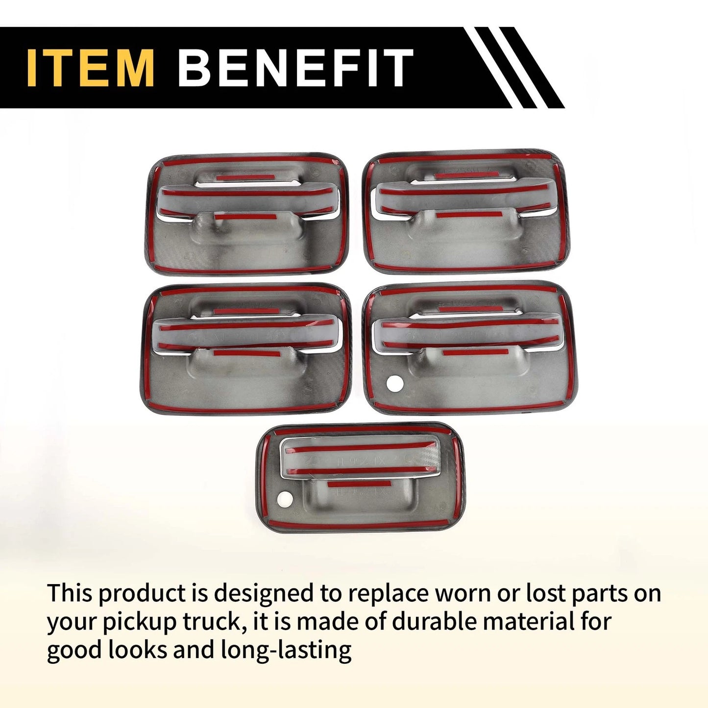 Exterior Door Handle Cover Set for Ford F-150 (2004-2014) Carbon Fiber Black
