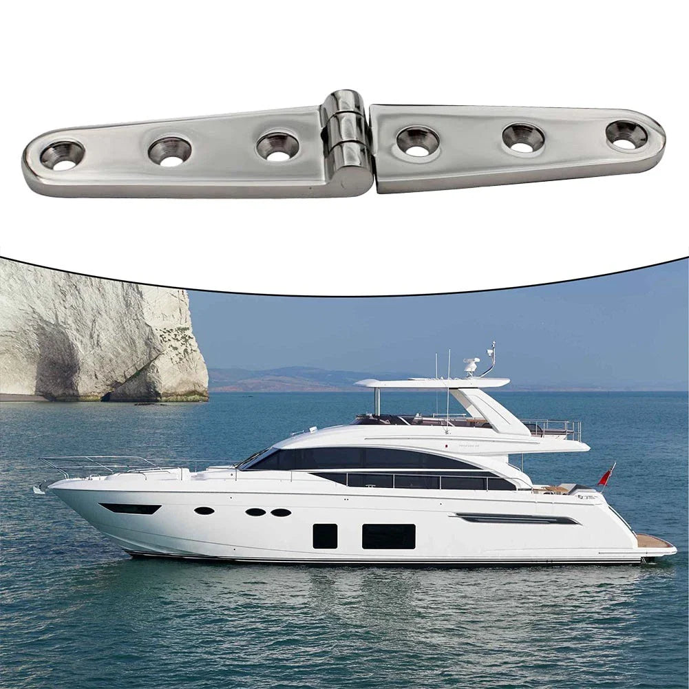 Polished 316 Stainless Steel Hinges for Marine Use, Easy Install