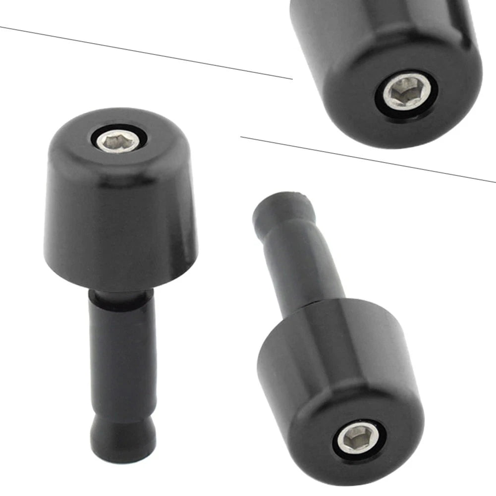 1in Handlebar Hand Grips & End Caps for Universal Motorcycle - Black