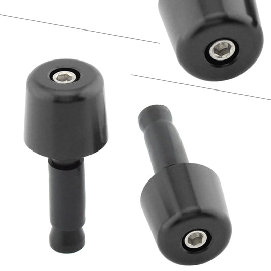 1in Handlebar Hand Grips & End Caps for Universal Motorcycle - Black
