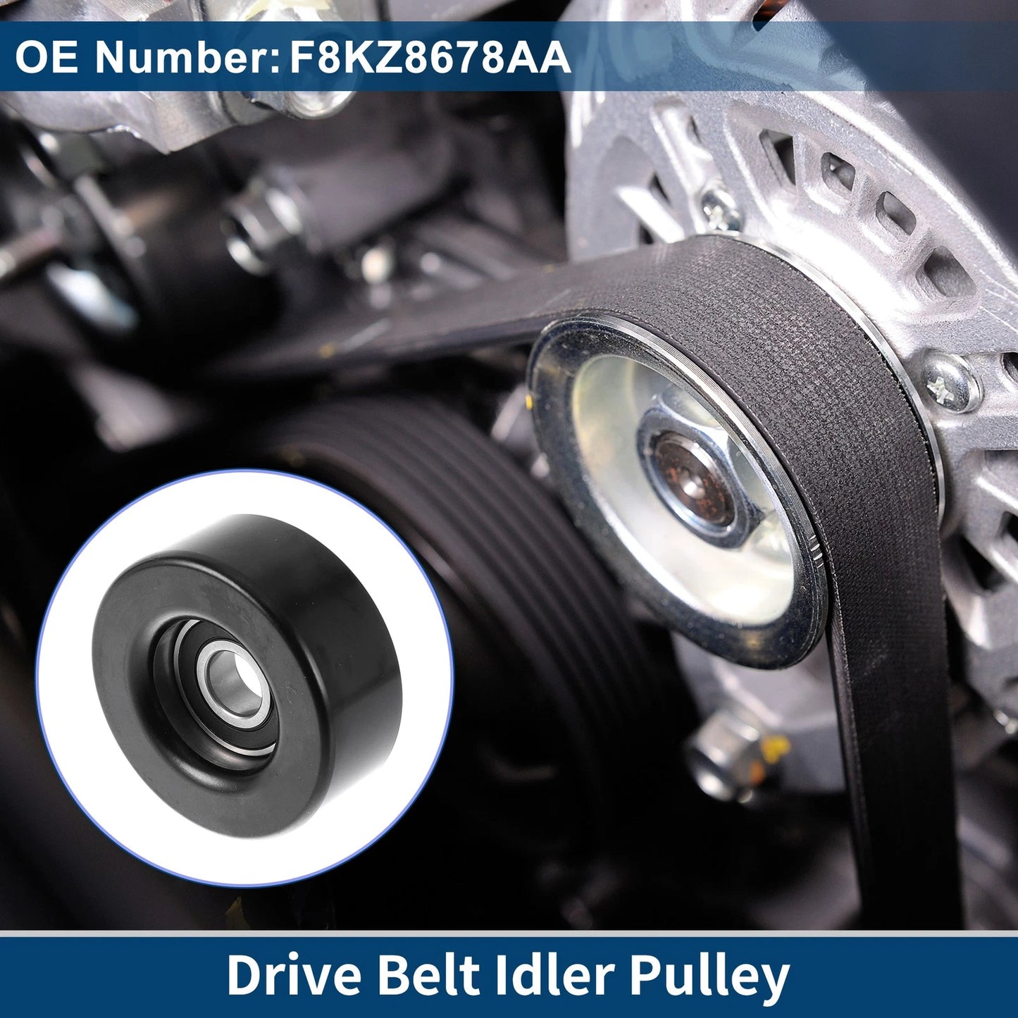 Drive Belt Idler Pulley for Ford Escort (1998-2003) - 1 x Quality Replacement