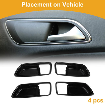Gloss Black Interior Door Handle Bowl Cover Trim for Toyota Corolla (2019-2025)