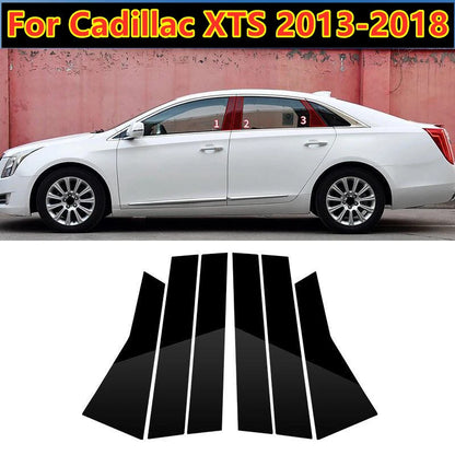 6X Glossy Black Door Trim B Pillar Posts Cover for Cadillac XTS (2013–2018)